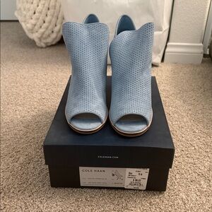 Cole Haan Women's Light Blue Peep Toe Heels